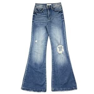 Rooted Denim Bootcut Jeans 5/26 Tall Long‎ Blue Distressed